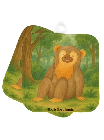 Mr. & Mrs. Panda Topflappen Affe Design ohne Spruch in Weiß