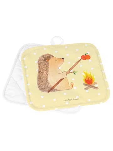 Mr. & Mrs. Panda Topflappen Igel Grillen ohne Spruch in Gelb Pastell