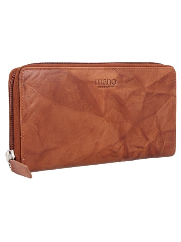 mano Donna Aurona Geldbörse RFID Leder 19 cm in cognac