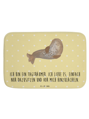 Mr. & Mrs. Panda Badvorleger Robbe Lachen mit Spruch in Gelb Pastell