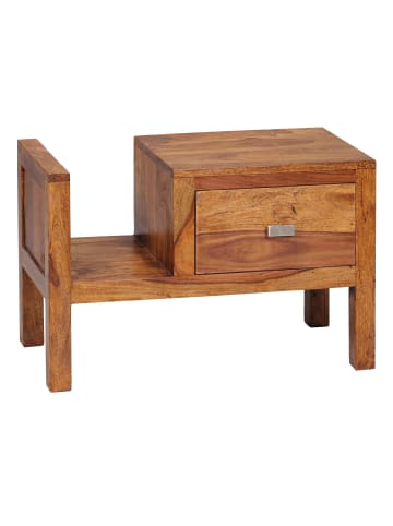 KADIMA DESIGN Nachttisch MUMBAI Massiv-Holz Nacht-Kommode 40 cm hoch
