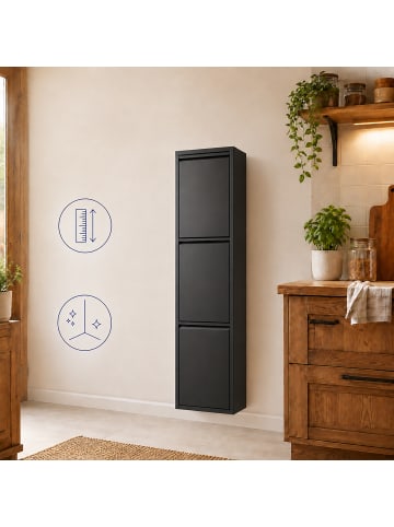 relaxdays Mülleimer in Schwarz - 3x 18 l