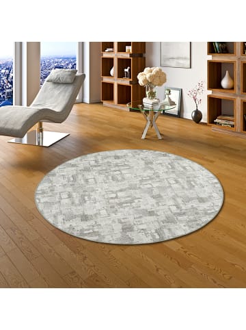 Snapstyle Velours-Teppich Strong Rund in grau