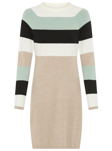 Tamaris Strickkleid in offwhite mint gestreift