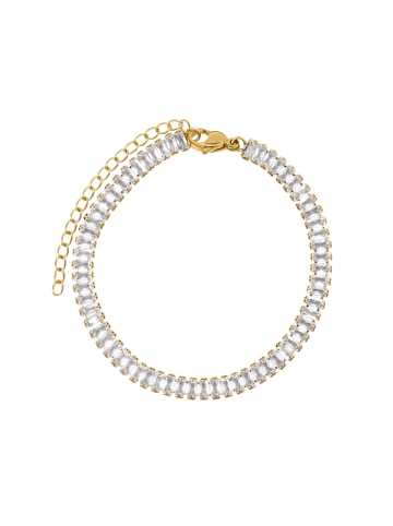 Steel_Art Tennisarmband Damen Zelie silberfarben poliert in goldfarben
