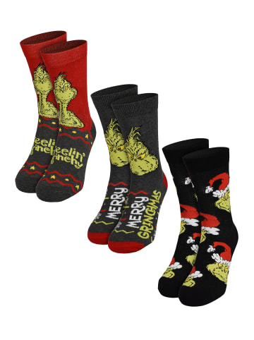 The Grinch 3er Pack The Grinch Socken Sneaker 38-43 in Mehrfarbig