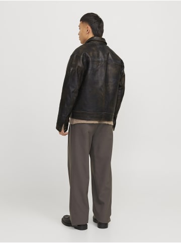 Jack & Jones Lederjacke in Brown Stone