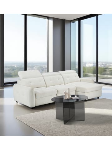 home24 home24 Couchtisch rund aus Farbglas im modernen Stil in Grau