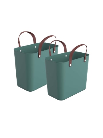 Rotho Albula 2er-Set Einkaufskörbe Taschen 25l in Mistelgrün