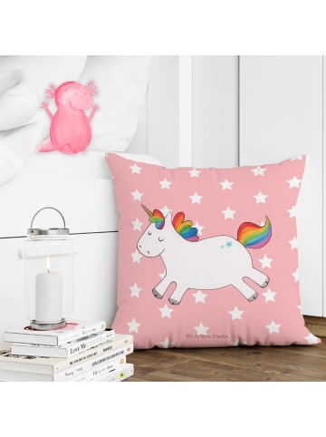 Mr. & Mrs. Panda Deko Kissen Einhorn Happy ohne Spruch in Rot Pastell