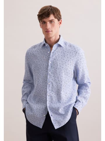 Seidensticker Leinenhemd Regular in Mittelblau