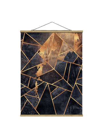 WALLART Stoffbild - Elisabeth Fredriksson - Onyx mit Gold in Schwarz