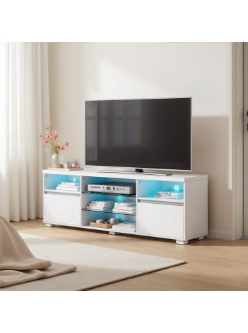 VASAGLE TV-Schrank Kailyn in Mattweiß - (B)160 x (H)60 x (T)40 cm