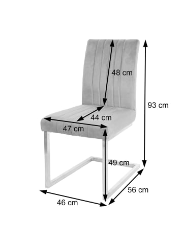 MCW 2er-Set Freischwingerstuhl L14, Dunkelgrau
