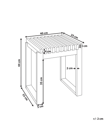Beliani Beistelltisch BELLANO in Braun - (W) 40 x (H) 44 x (L) 35 cm
