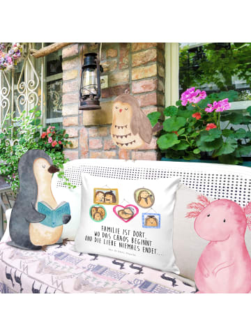 Mr. & Mrs. Panda couch kissen Igel Familie mit Spruch in Weiß