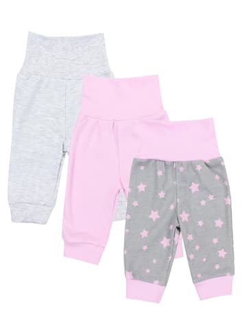 TupTam Baby Mädchen Lange Pumphose 3er Pack in rosa/grau