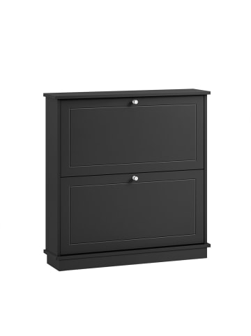 SoBuy Schuhschrank in Matt-Schwarz - (W) 35 x (H) 79 x (L) 76 cm