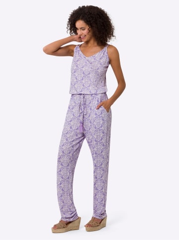 Heine Jumpsuit in lavendel-ecru-bedruckt