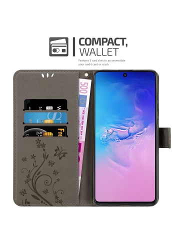 cadorabo Hülle für Samsung Galaxy A91 / S10 LITE / M80s in FLORAL GRAU