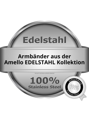 Amello Armband Edelstahl ca. 18,5cm bis 22cm Oveal