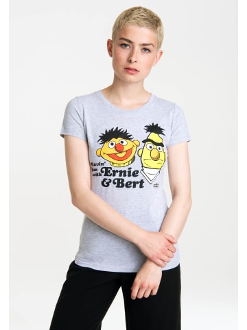 Logoshirt T-Shirt Sesamstraße - Ernie & Bert Fun in grau-meliert