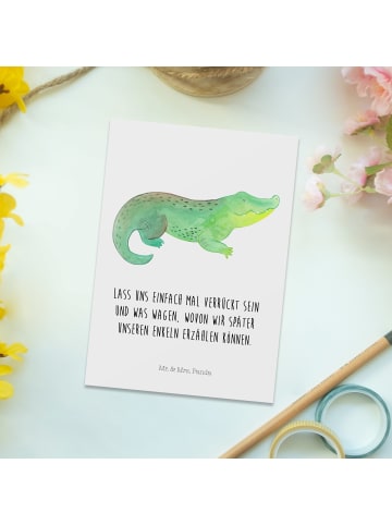 Mr. & Mrs. Panda einzelkarte Krokodil mit Spruch in Weiß