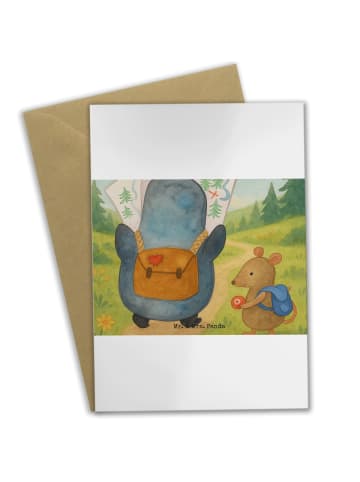 Mr. & Mrs. Panda Beileidskarte Pinguin & Maus Wanderer Design oh... in Weiß