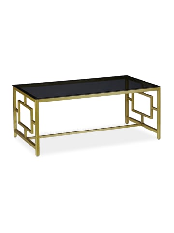 relaxdays Couchtisch in Schwarz/Gold - (B)110 x (H)45 x (T)60 cm