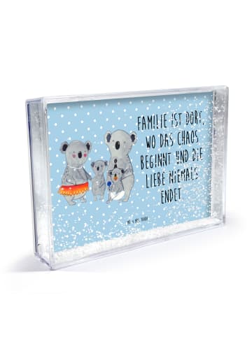 Mr. & Mrs. Panda Plexiglasrahmen Koala Familie mit Spruch in Blau Pastell