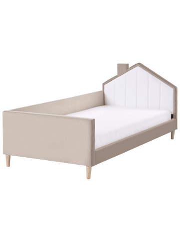 Beliani Kinderbett KERVAN in Beige/Weiß - (W) 96 x (H) 90 x (L) 211 cm