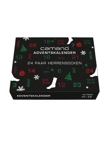 camano Adventskalender Sockenbox Premium Qualität ca-soft bequem Weihnachtskalender Geschenk 24er Pack ca-soft in men