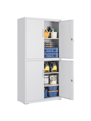 SONGMICS Aktenschrank Berend in Grau - (B)80 x (H)180 x (T)40 cm