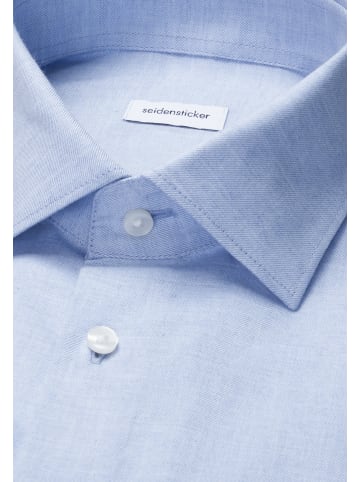 Seidensticker Flanellhemd Shaped in Mittelblau
