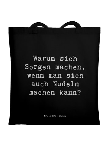 Mr. & Mrs. Panda Schultertasche Spruch Gelassenheit in Krisen mi... in Schwarz