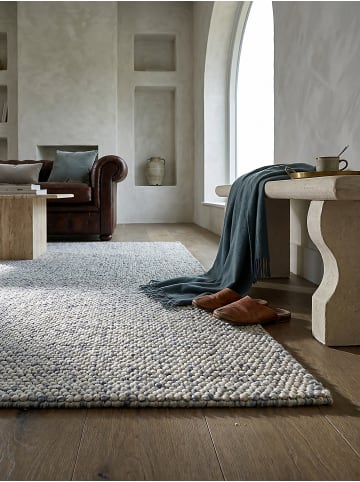 KADIMA DESIGN Flachgewebe-Teppich Handgewebt MEDWAY 65% Wolle Pflegeleicht in Blau