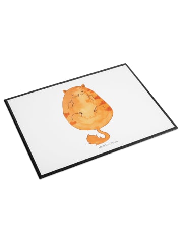 Mr. & Mrs. Panda Schreibunterlage Katze Frühaufsteher ohne Spruch in Weiß