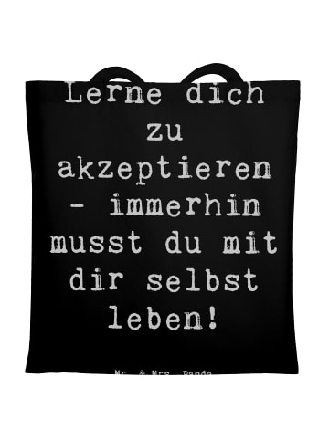 Mr. & Mrs. Panda Shopper Bag Spruch Selbstakzeptanz Lernen mit S... in Schwarz