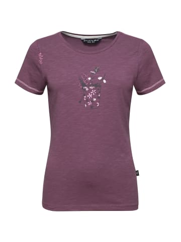 Chillaz W GANDIA CHALKBAG FLOWER T-SHIRT in Bordeaux