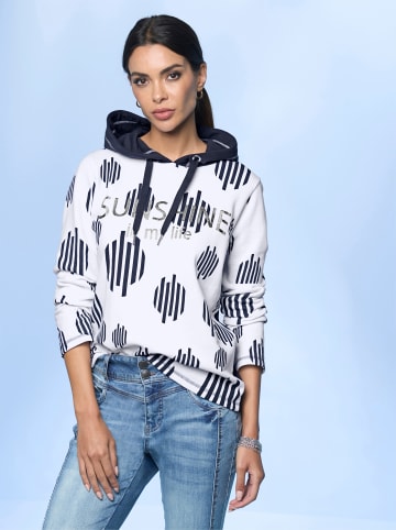 Heine Sweatshirt in marine-ecru-bedruckt