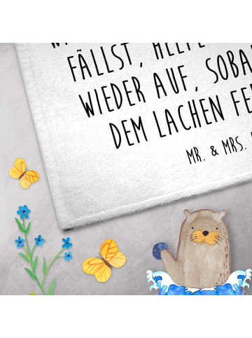Mr. & Mrs. Panda Handtuch Einhörner Umarmen mit Spruch in Weiß