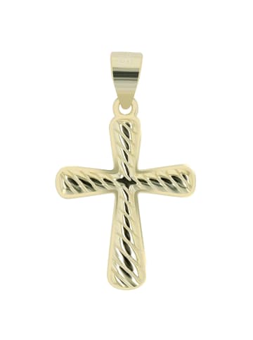 Adeliás Damen Anhänger Kreuz aus 925 Silber in gold