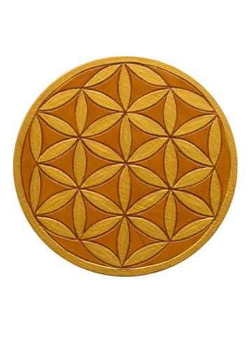 Saraswati Design Nonbook - Wandornament "Saat des Lebens" MDF braun/gold bemalt, 20 cm