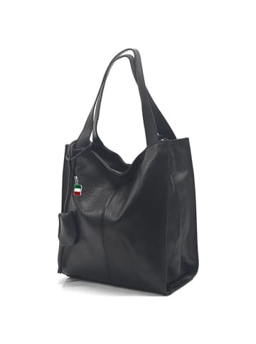 Florence Florence Schultertasche, Shopper Leder schwarz ca. 33cm