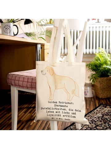 Mr. & Mrs. Panda Tragetasche Golden Retriever Charme mit Spruch in Creme