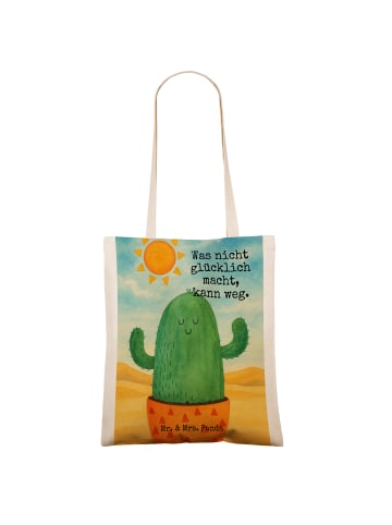 Mr. & Mrs. Panda canvas tasche Kaktus Sonne Design mit Spruch in Weiß