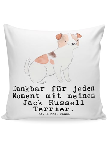 Mr. & Mrs. Panda Kissen Jack Russell Terrier Moment mit Spruch in Weiß