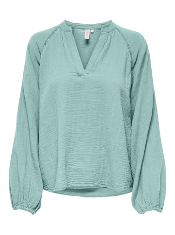 ONLY Legere Shirt Bluse mit Ballonärmeln V-Neck Top ONLTHYRA in Hellgrün