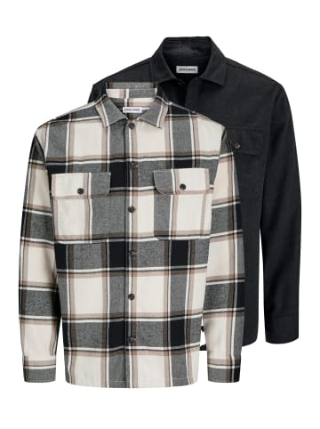 Jack & Jones Hemdjacke / Overshirt Charge in Beige / schwarz
