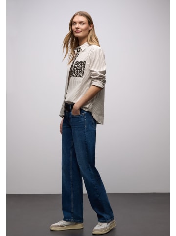 Street One Gestreifte Hemdbluse in Light Terra Mocha